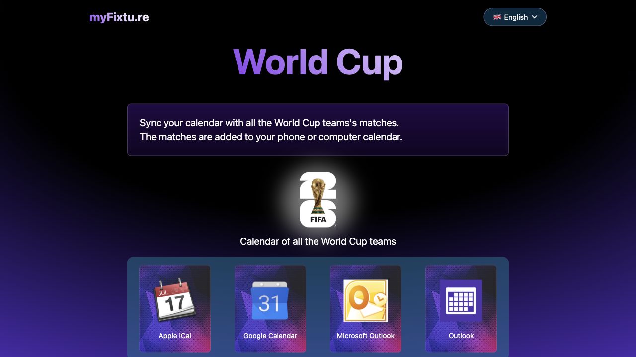myFixtu.re - Soccer fixtures in your calendar